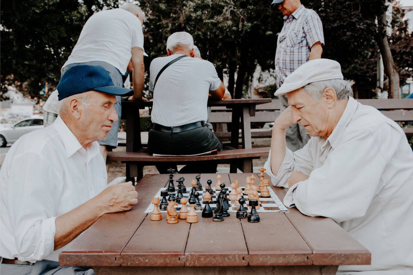 two old men playing chess